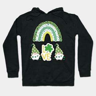 Love St. Patrick's Day Clover Leaf Rainbow Hoodie